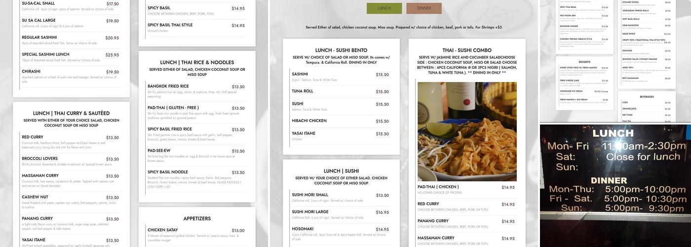 Bangkok Thyme Menu