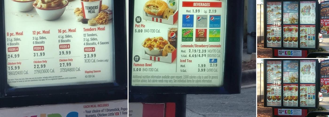 KFC Menu