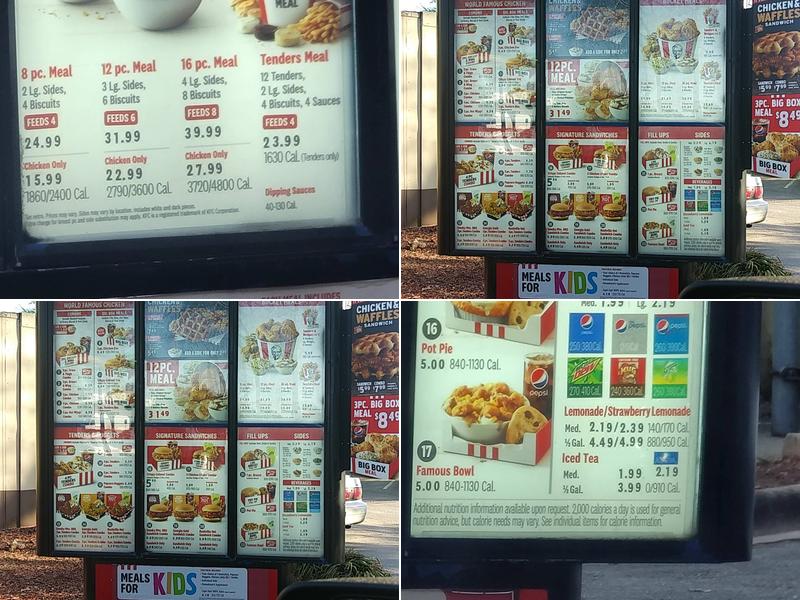 KFC Menu