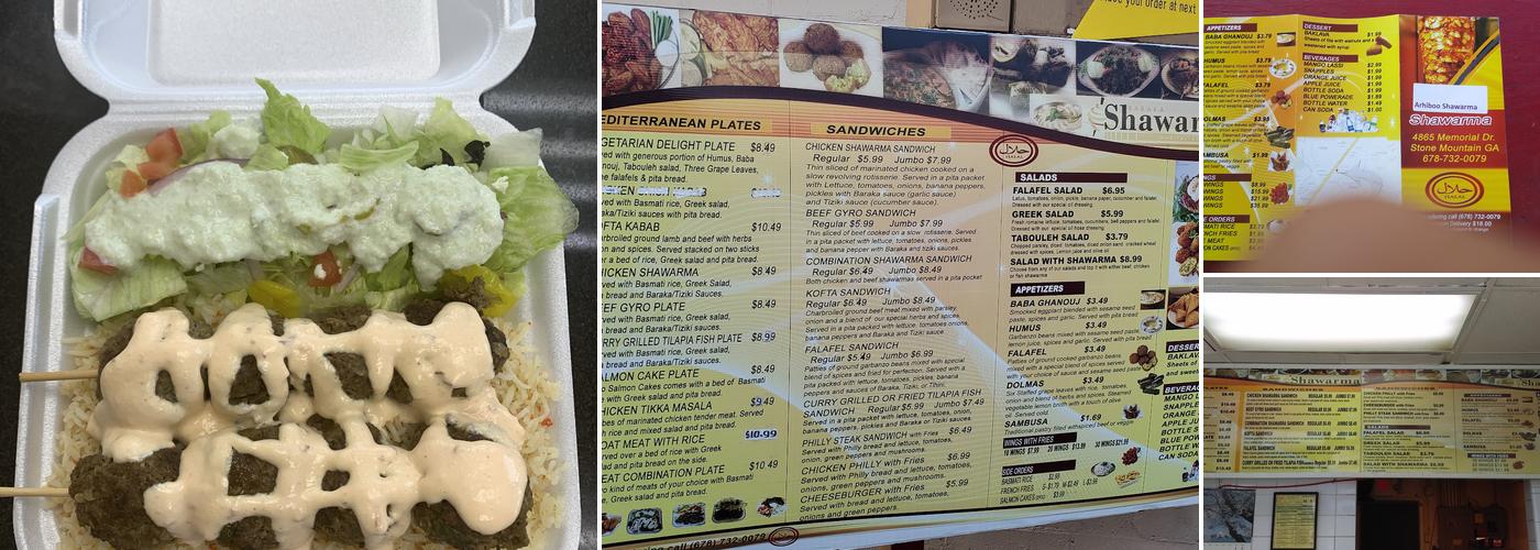 Arhiboo Shawarma Menu
