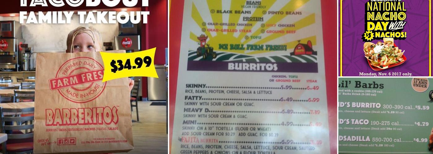 Barberitos Menu