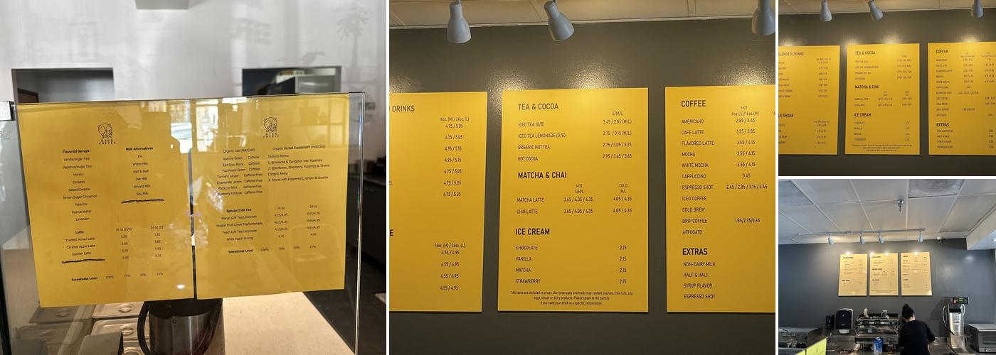 Bark Coffee Menu