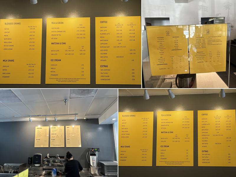 Bark Coffee Menu
