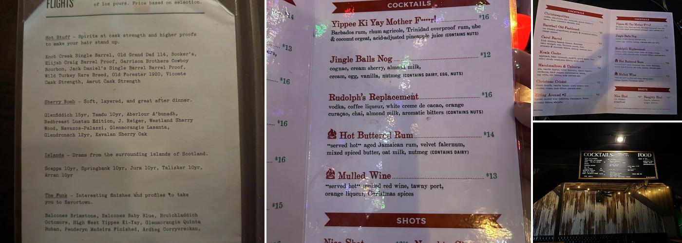 Barrel Proof Menu