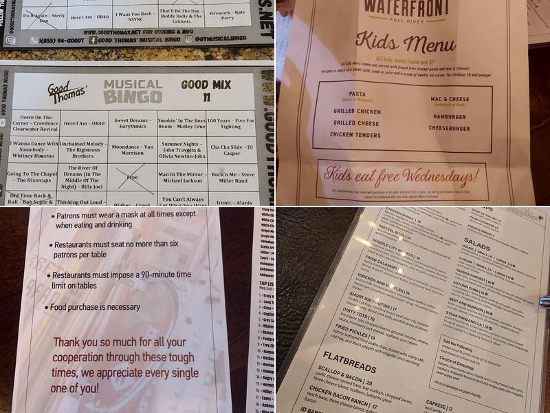 Barrett's Waterfront Menu
