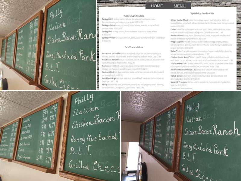 Barrow's Gourmet Deli Menu