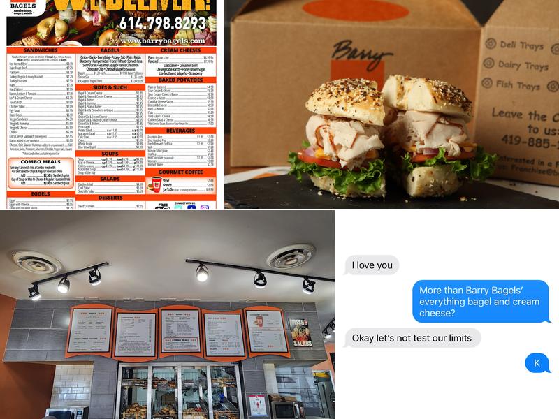 Barry Bagels Dublin Menu