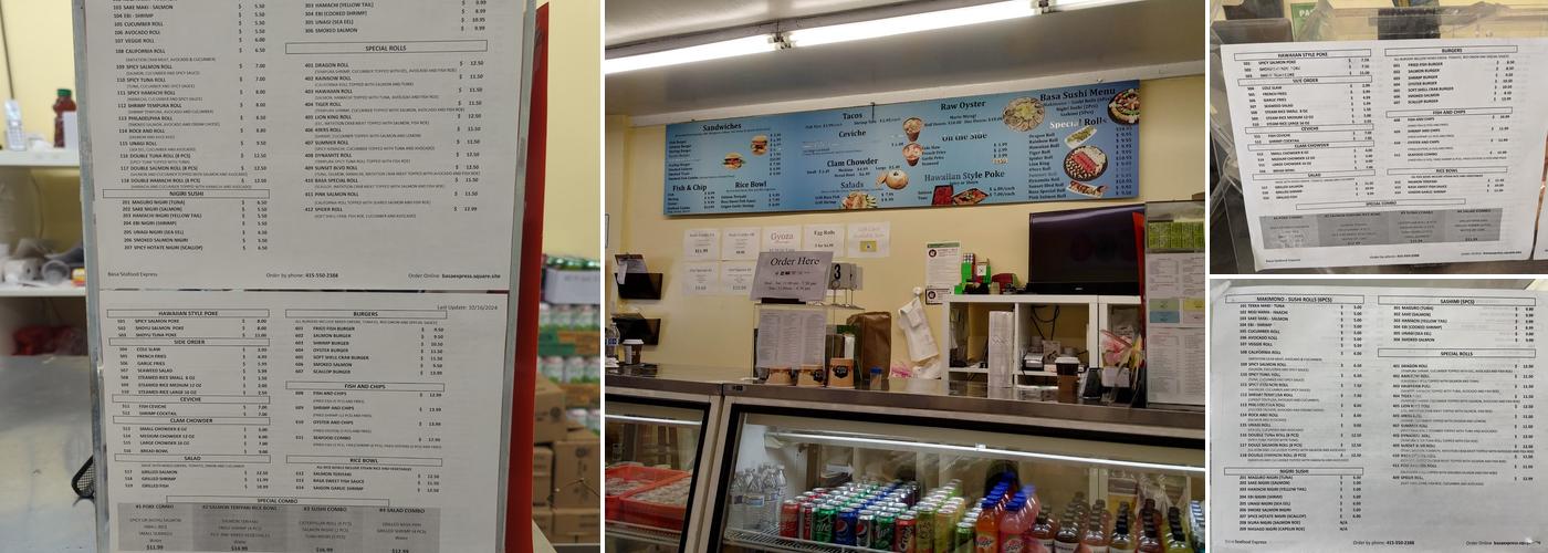 Basa Seafood Express Menu