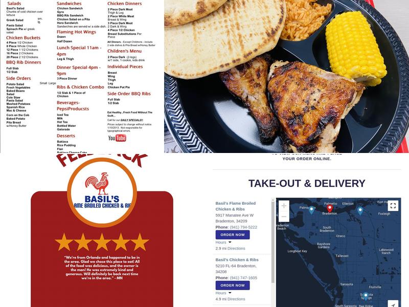 Basil's Chicken & Ribs Menu