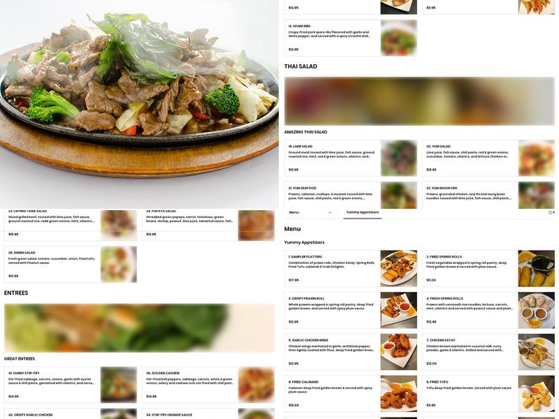 Basil Thai Restaurant Menu