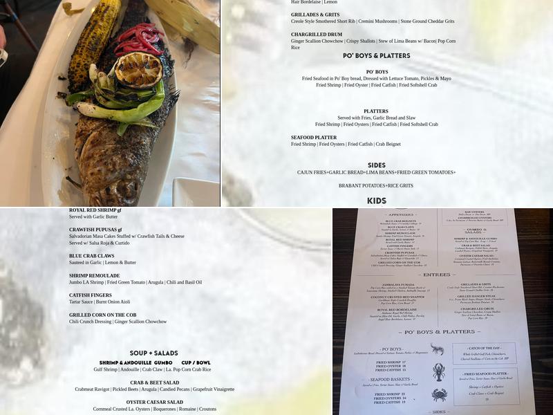 Basin Seafood and Spirits Menu