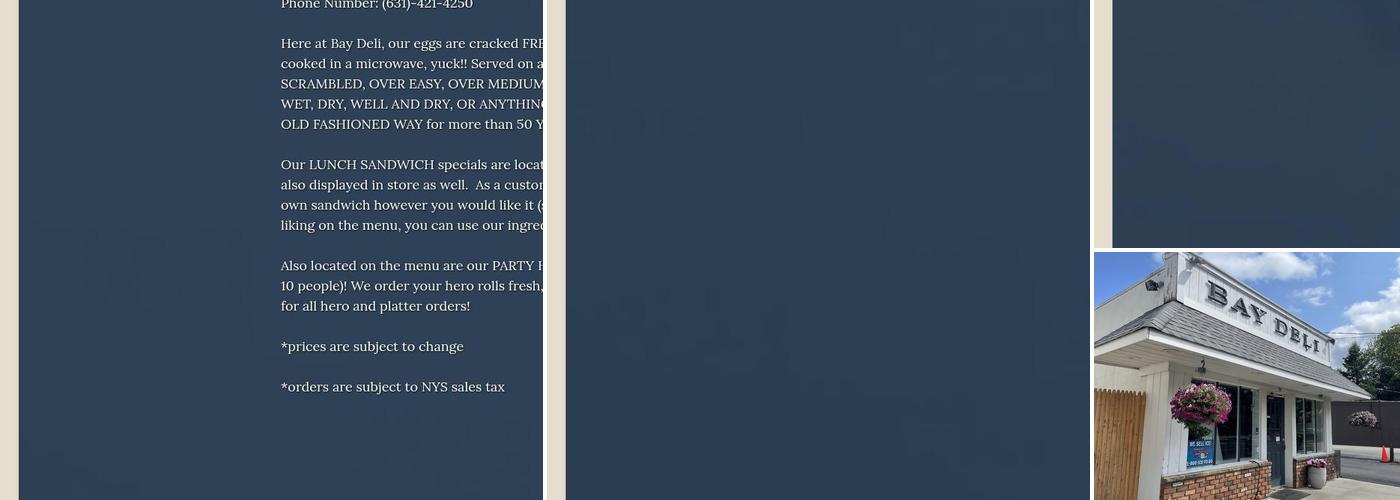 Bay Delicatessen Menu