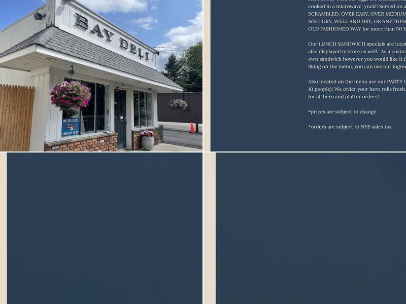 Bay Delicatessen Menu