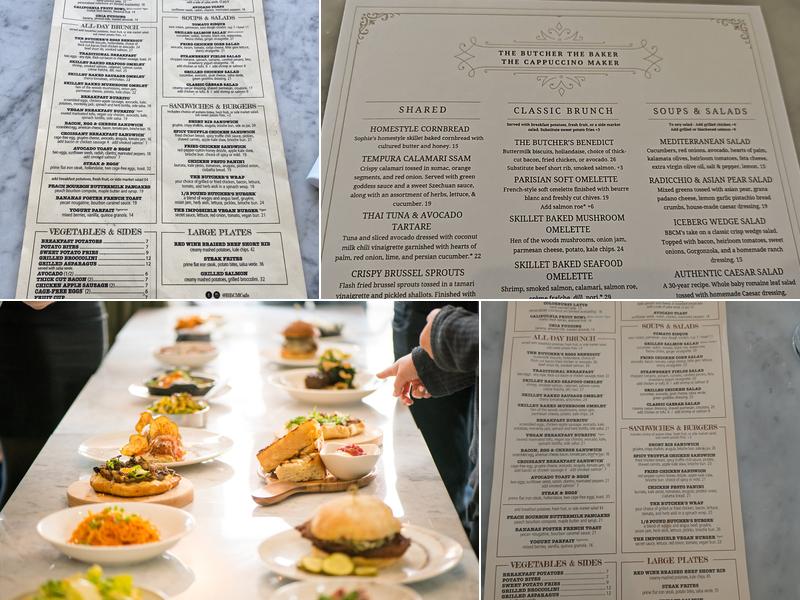 The Butcher, The Baker, The Cappuccino Maker Menu