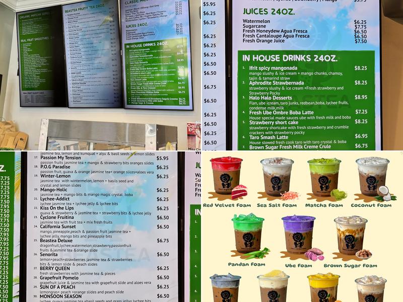 Beastea Menu