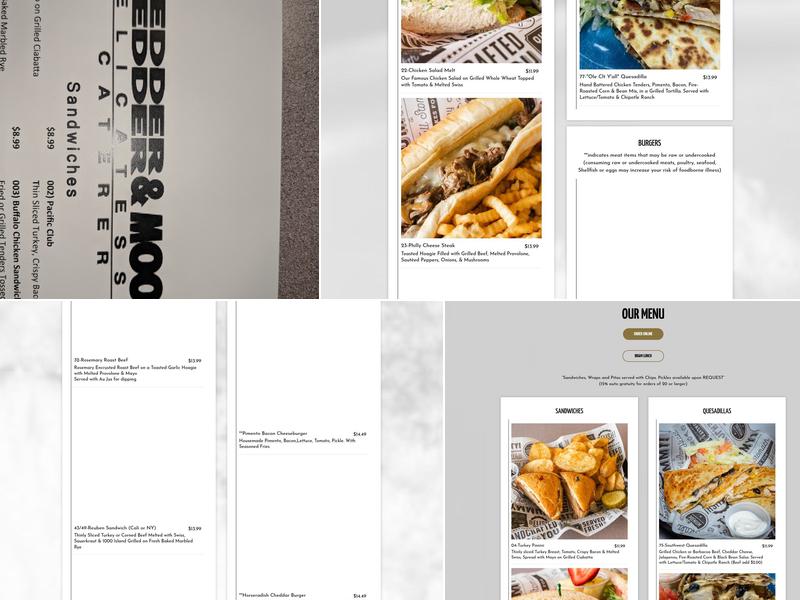 Bedder Bedder & Moore Menu