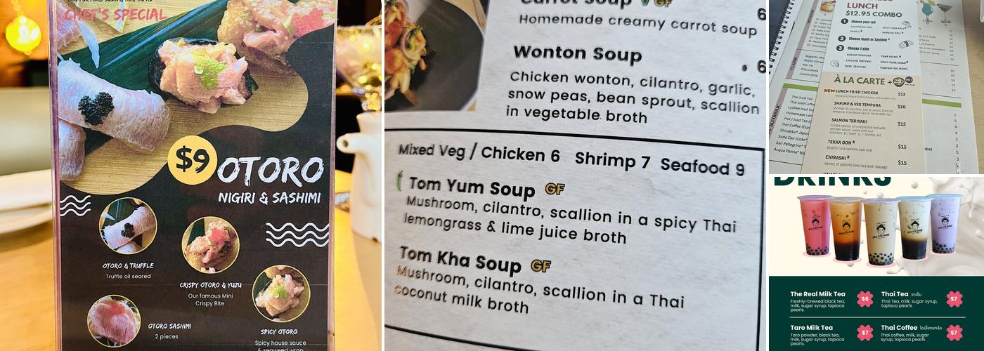 Beg for More Thai Sushi Menu