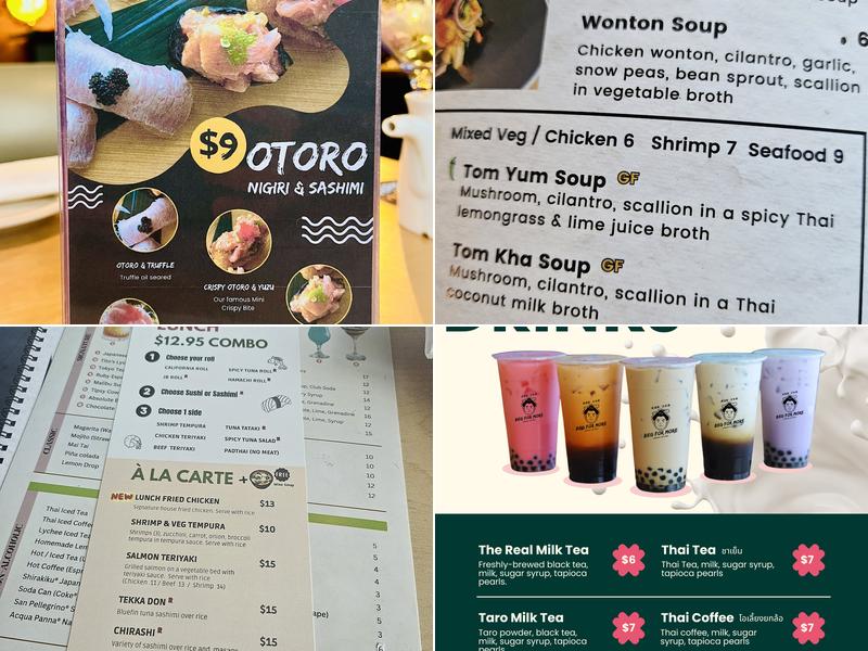Beg for More Thai Sushi Menu