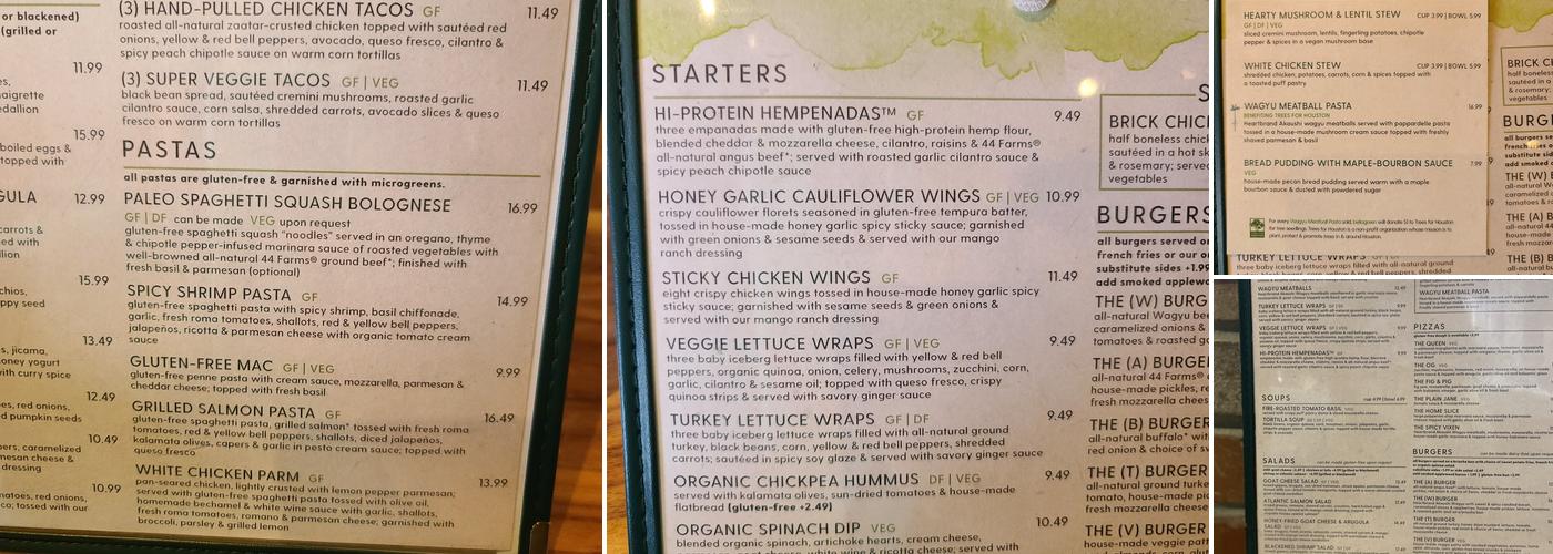 bellagreen Menu