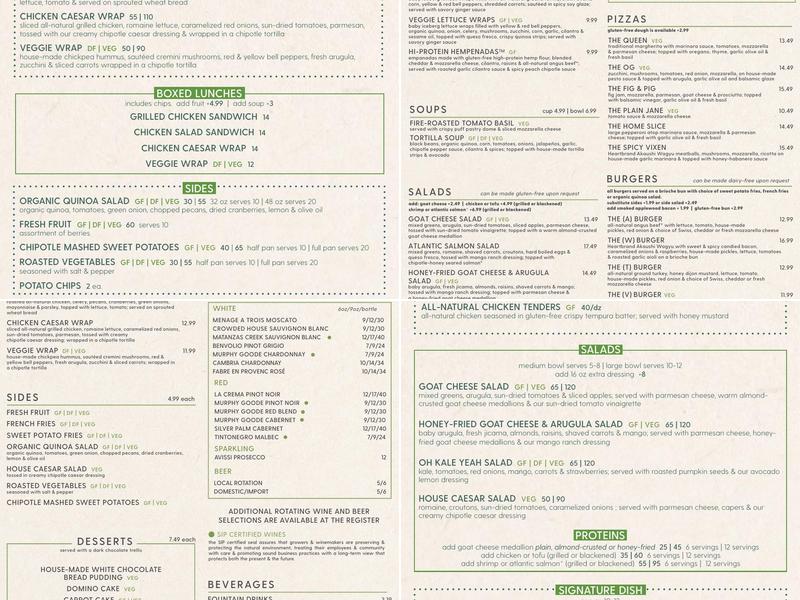 bellagreen Menu