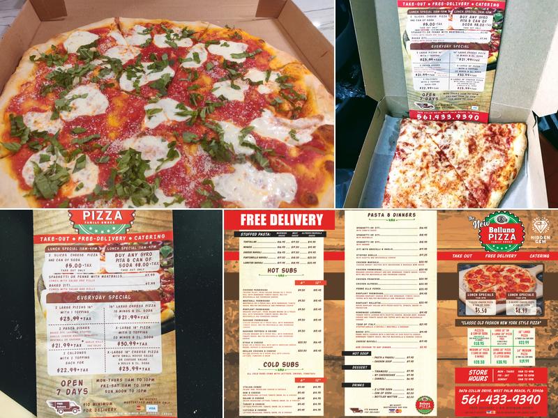 Belluno Pizza Menu