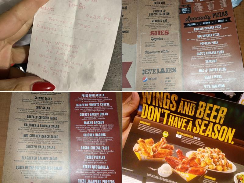 Buffalo Wild Wings Menu