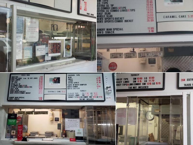 Ben's Bar-Be-Cue Menu