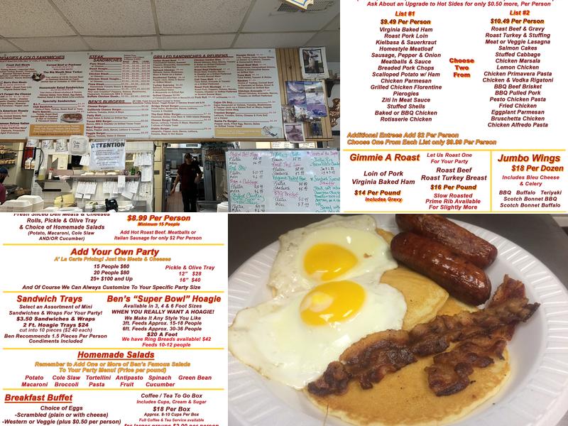 Ben's Morrisville Deli Menu