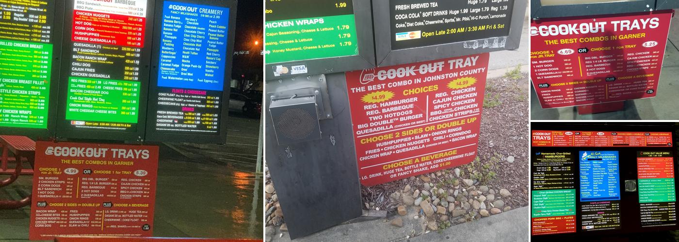 Cook Out Menu