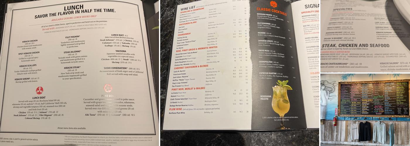 Benihana Menu