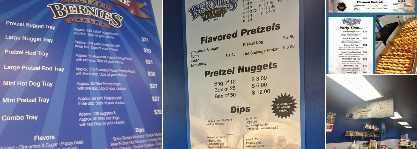 Bernie's Pretzel Bakery Menu