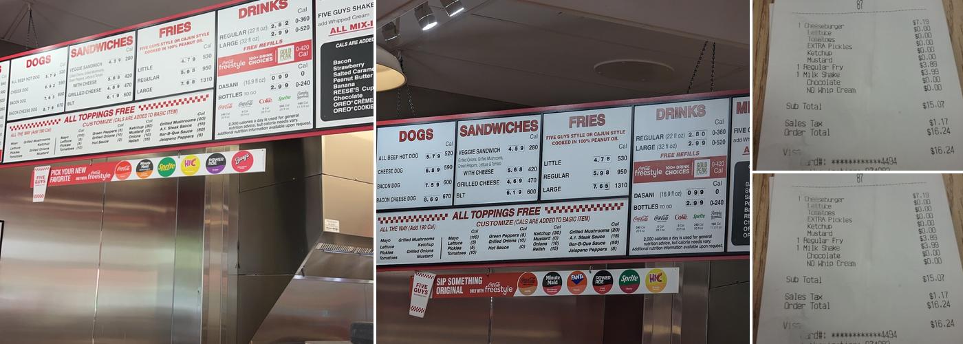 Five Guys Menu