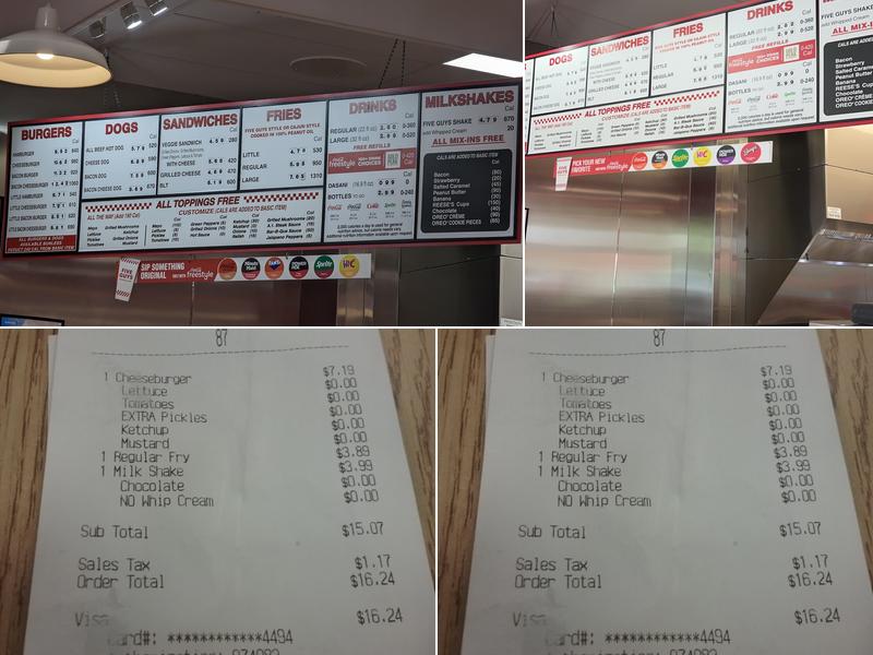 Five Guys Menu