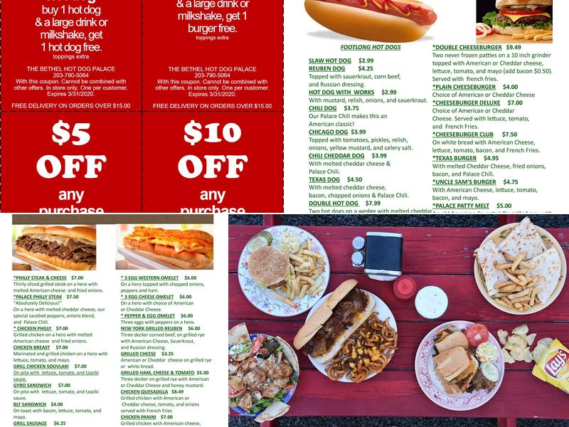 Roadside Eats (formerly Bethel Hot Dog Palace) Menu