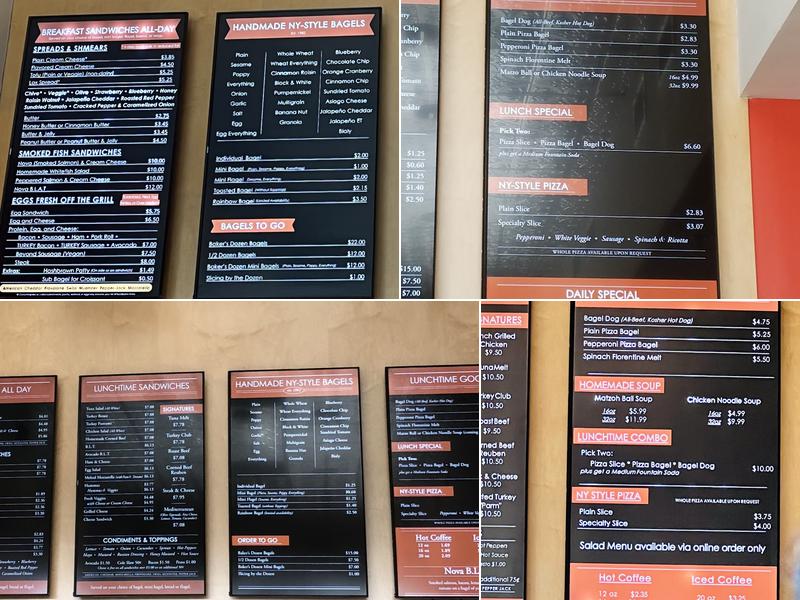 Bethesda Bagels Menu
