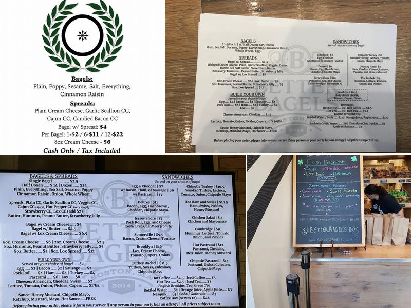 Better Bagels Menu