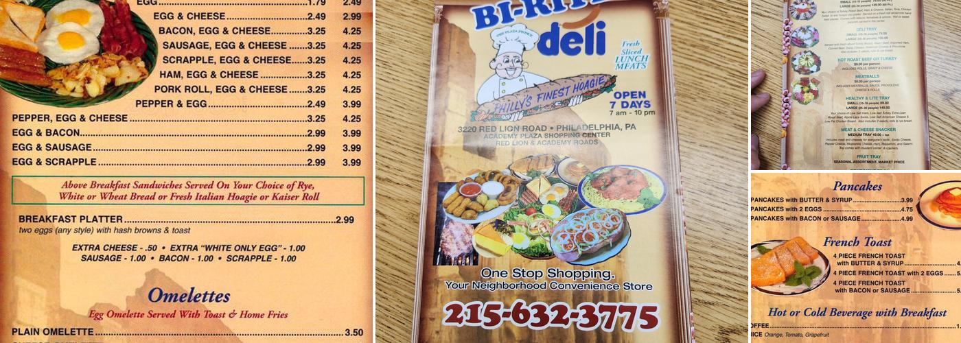 Bi Rite Cold Cuts Menu