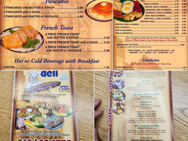 Bi Rite Cold Cuts Menu