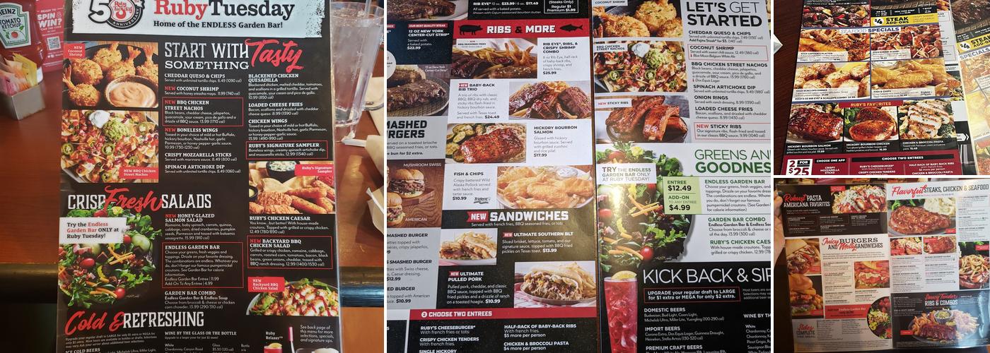 Ruby Tuesday Menu