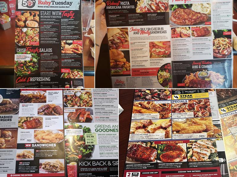 Ruby Tuesday Menu