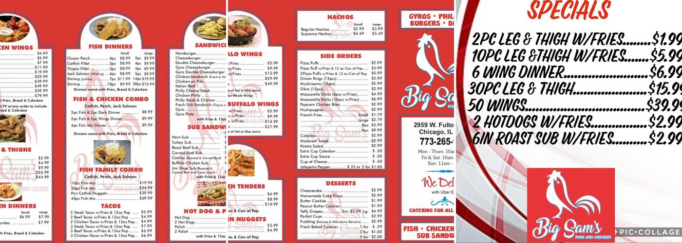 Big Sam's Fish & Chicken Menu