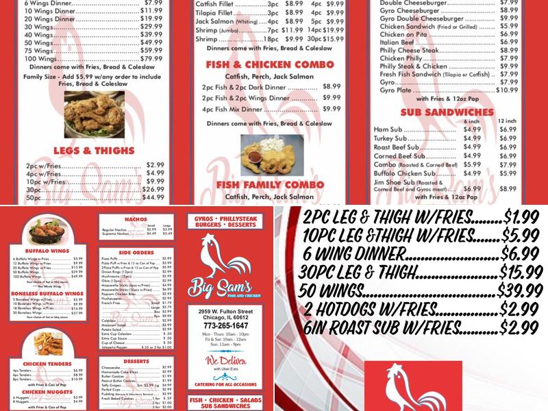 Big Sam's Fish & Chicken Menu