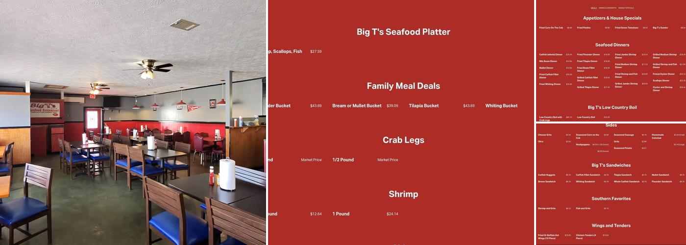 Big T's Seafood Restaurant Menu