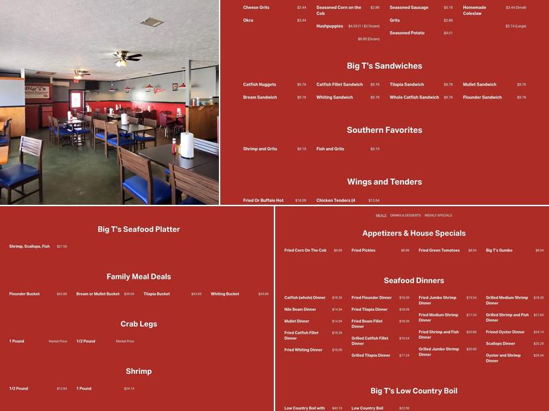 Big T's Seafood Restaurant Menu