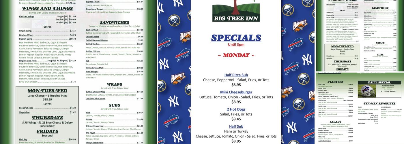 Big Tree Inn Menu