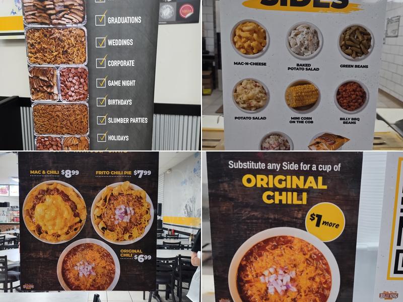 Billy Sims BBQ Menu