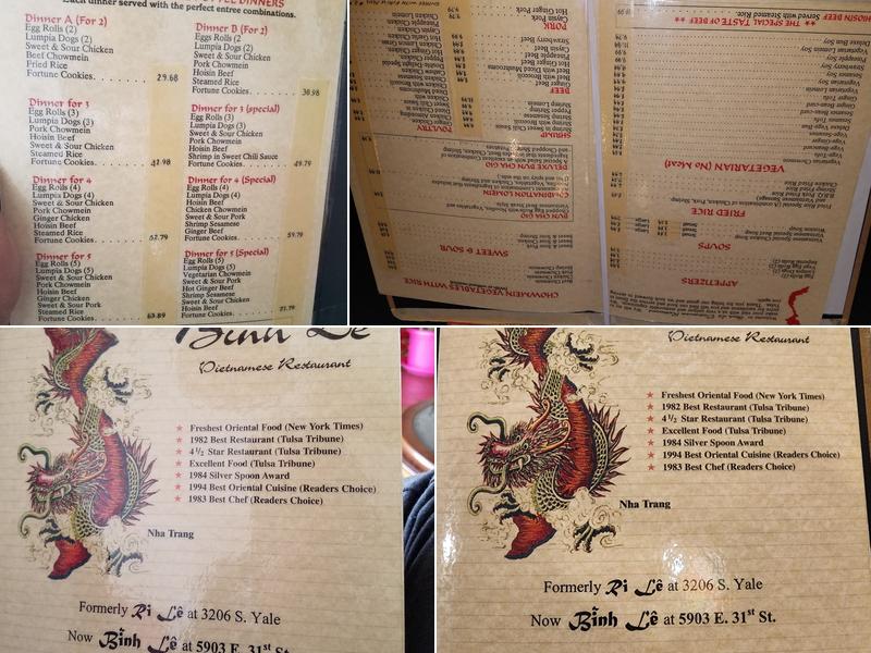 Binh Lê Restaurant Menu