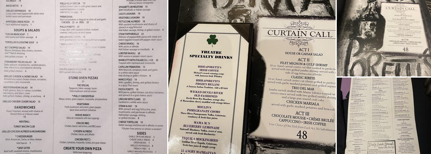 Birraporetti's Menu