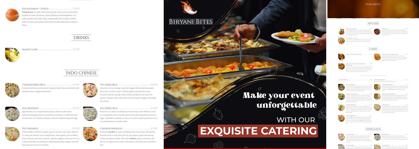 Biryani Bites Menu