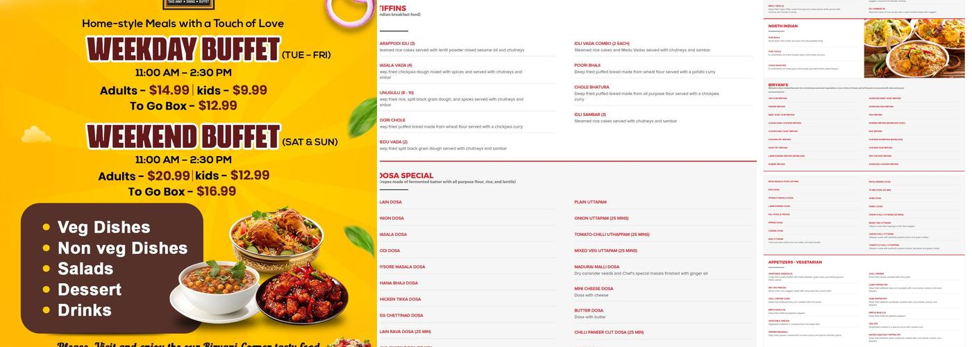 Biryani Corner Menu
